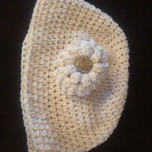 Handmade Hat with a beautiful Button.